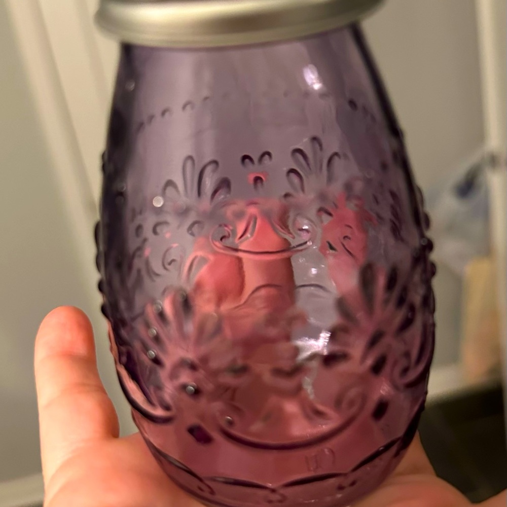 New Without Tags Decorative Glass Purple Jar